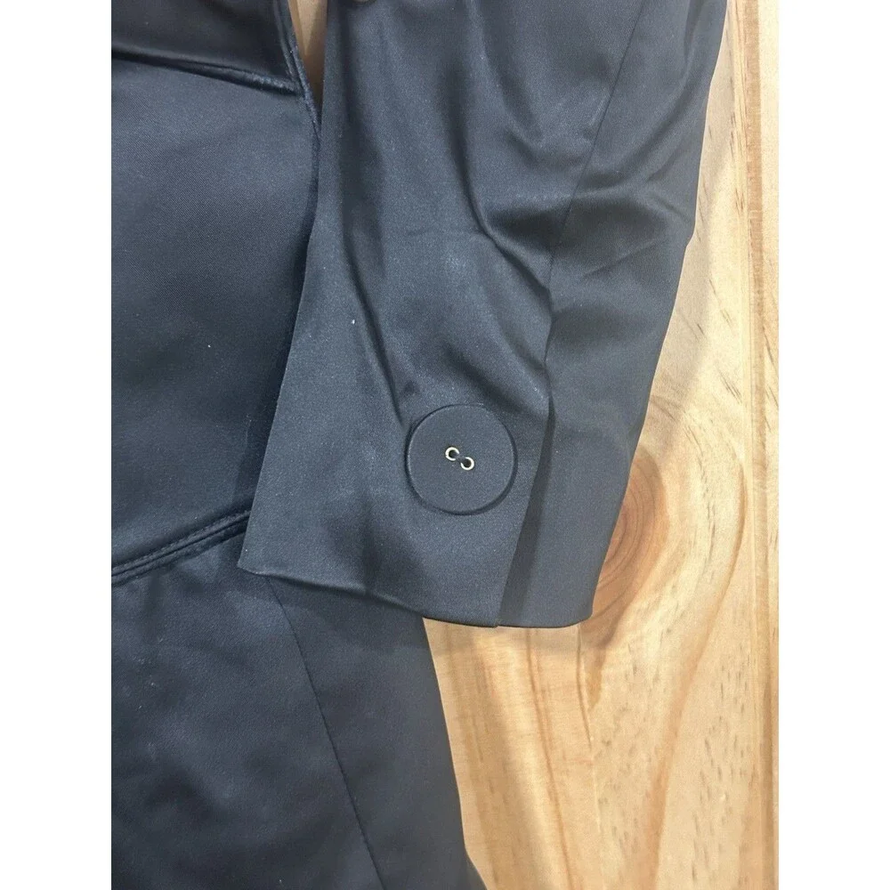 Laundry By Shelli Segal Trench Coat Jacket Belted Pockets Bow Pattern Black L